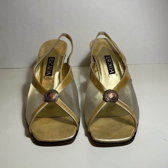 Escada Gold Heels - Picture 2 of 6